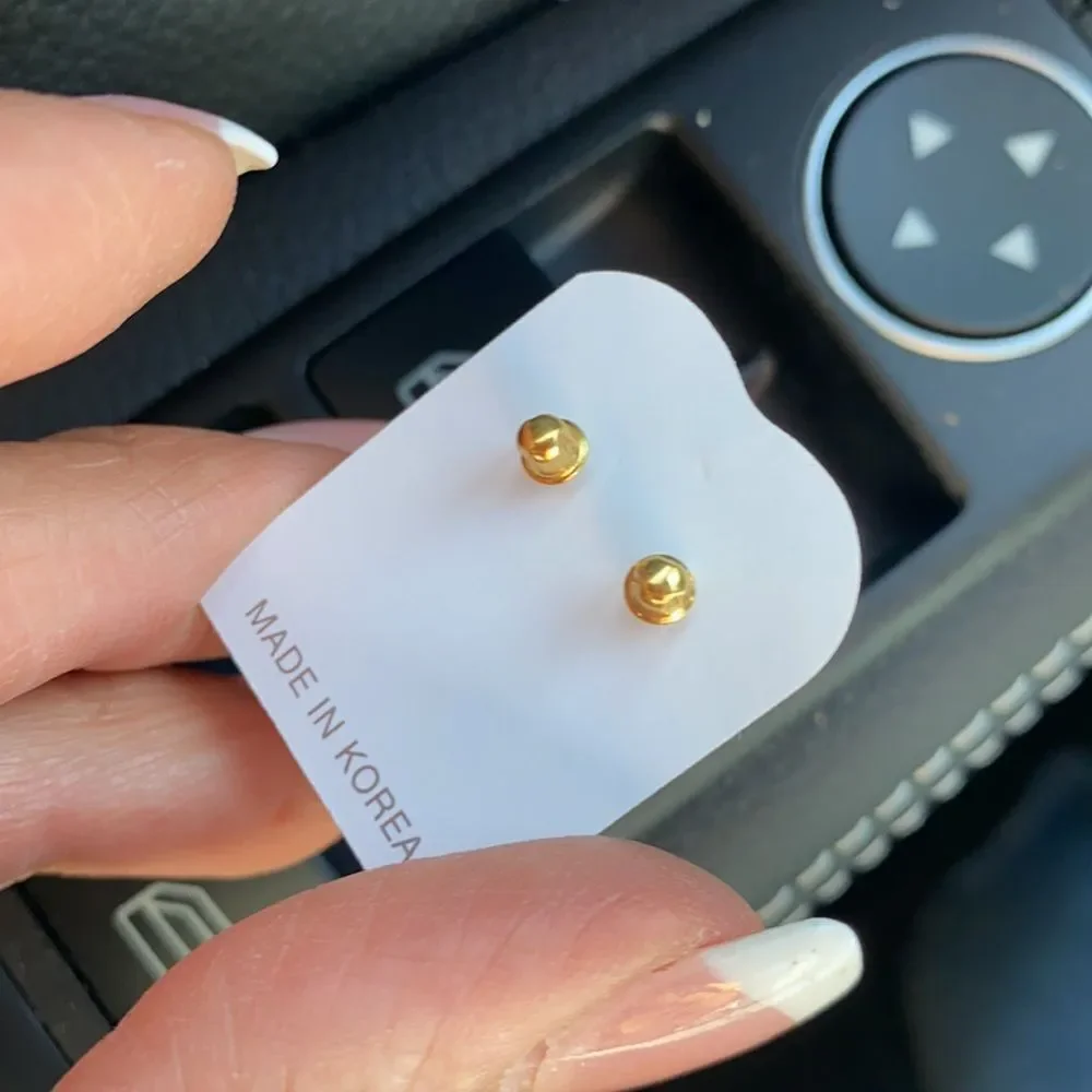 14k gold plated Cherry Enamel CZ Earrings